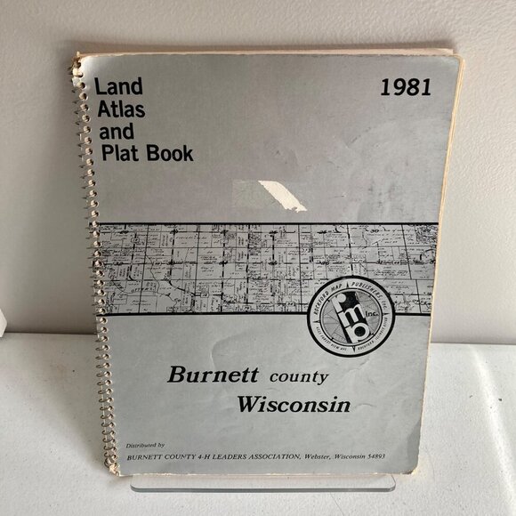 Vintage 1981 Burnett County Wisconsin Land Atlas & Plat Book WI - Picture 1 of 6